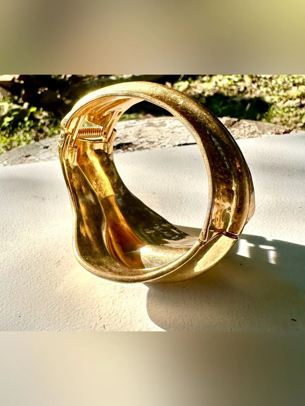 Zara Gold Leaf Motif Cuff Bracelet